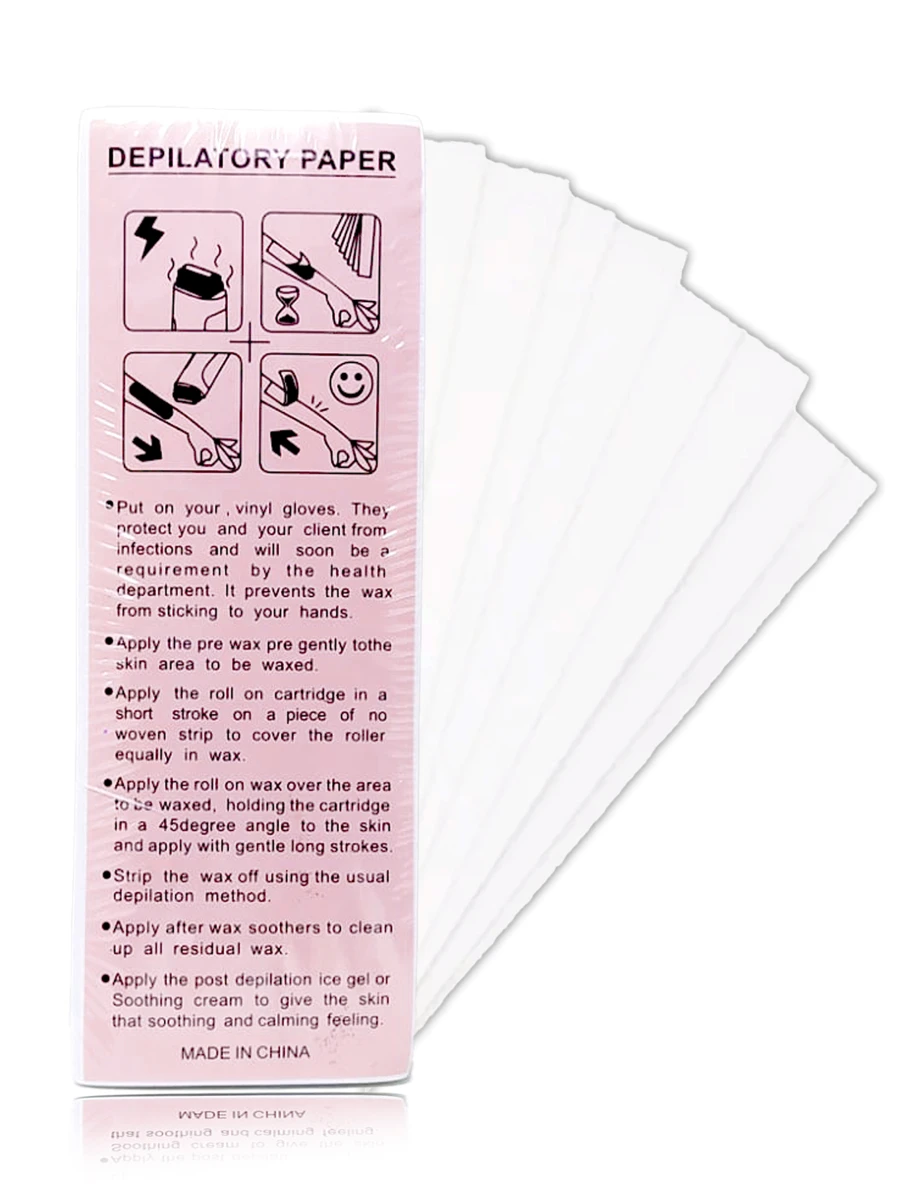 Papel De Cera Para Depilación Paquete Con 100 Piezas - Blanco - Ver 1