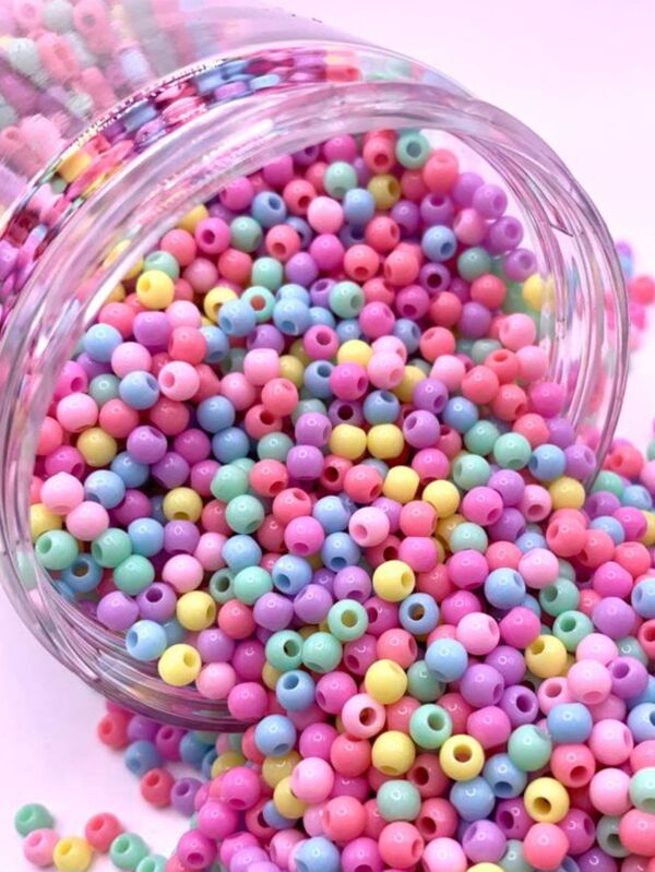 Aprx 3400 Miçangas Bola Color Candy Leitosa 4mm 100g Pérola