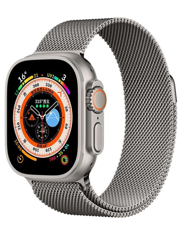 Pulseira de Metal Milanese Compatível com Apple Watch, IWO 38/40/41/42/44/45/49mm
