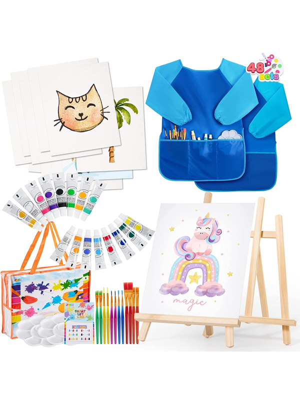 JOYIN 48 Pieces Art Painting Supplies For Toddlers And Kids With 12