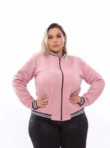 Plus Size Jackets - 淺粉色 - 查看 2