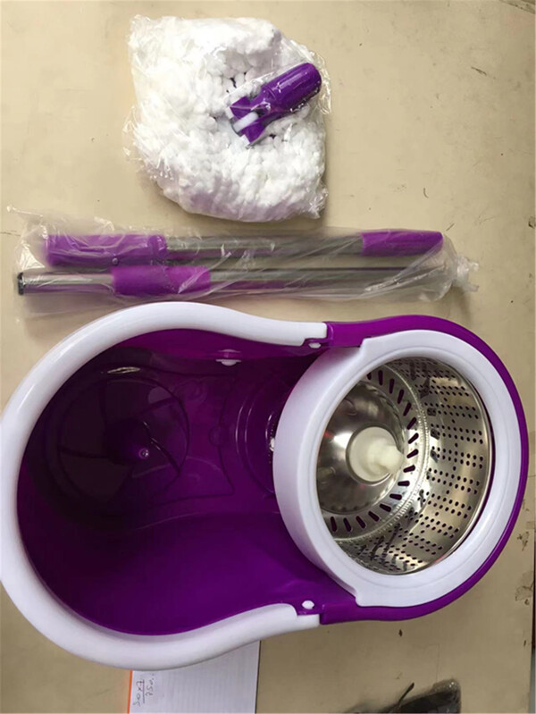 Balde roxa Rotatório Centrifuga de INOX Esfregão + 2 Refis