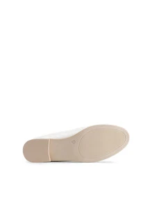 Loafers Women Shoes Leather Penny Loafers With Metallic Accessories TPR Outsole Classic Elegant Fashion Comfortable Dating Flats Shoes - 白色 - 查看 5