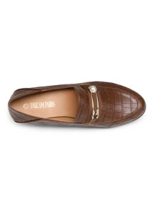 Loafers For Women Slip On Comfortable Round Toe Casual Fashion Flats Driving Shoes - 咖啡棕 - 查看 6