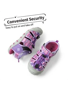 Boys Girls Closed-Toe Outdoor Summer Sport Sandals(Toddler/Little Kid/Big Kid) - Màu tím - Xem 5