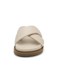 Women's Crisscross Open Toe Slide Sandals Flat Comfort Slip On Sandals - Màu be - Xem 5