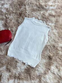 Women Knit Tops - trắng - Xem 1