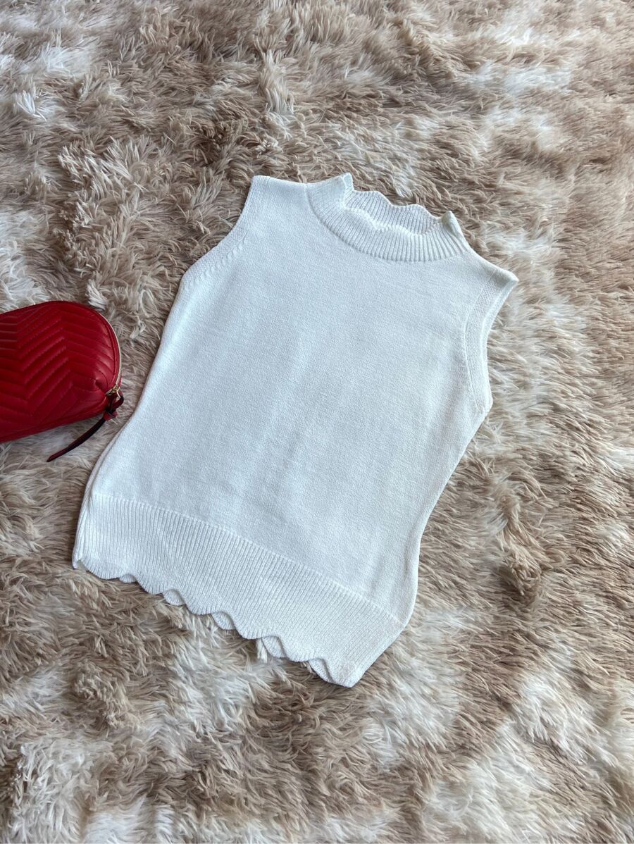 Women Knit Tops - trắng - Xem 1