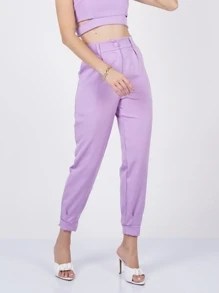 Women Pants - 紫色 - 查看 1