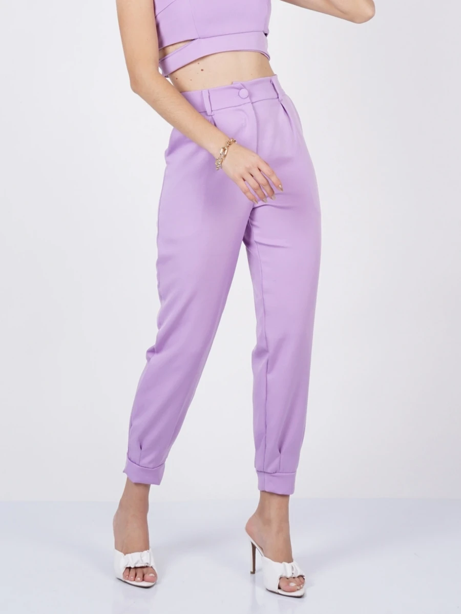 Women Pants - 紫色 - 查看 1