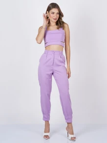 Women Pants - 紫色 - 查看 2