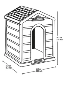 Casa Para Perro Chico Mediano Termica De Plástico Exterior - Beis - Ver 6