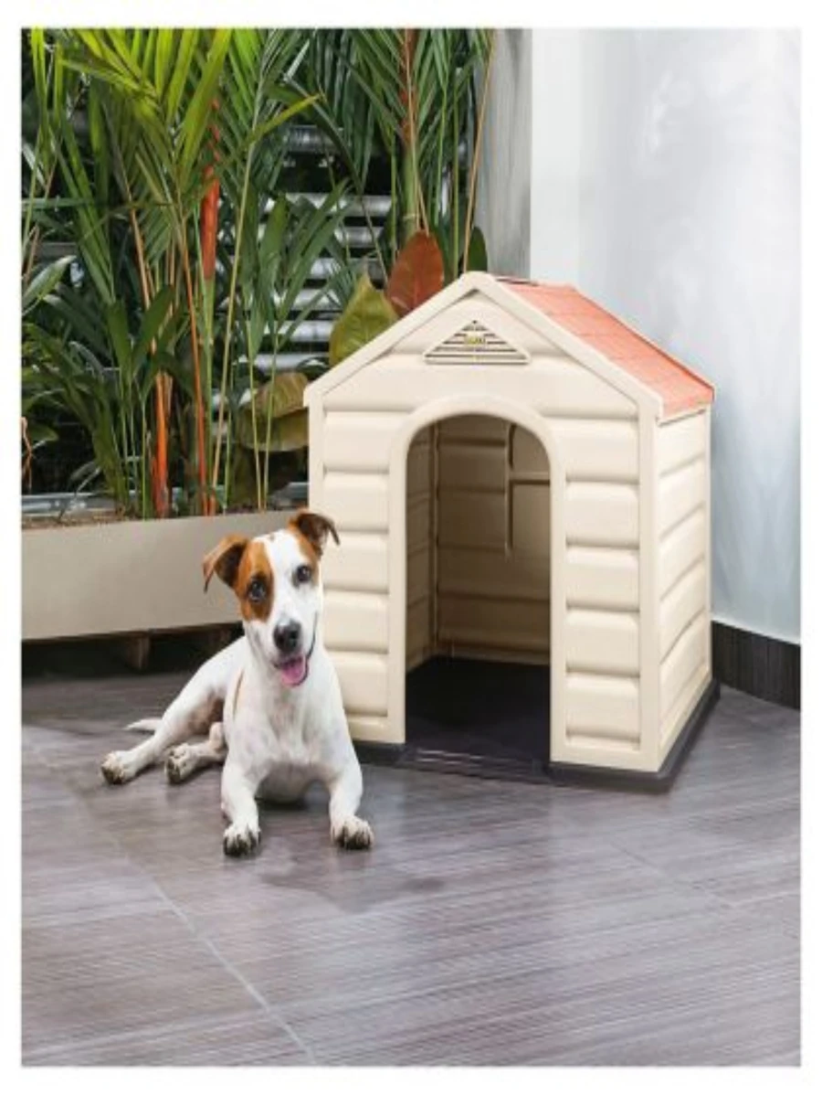 Casa Para Perro Chico Mediano Termica De Plástico Exterior - Beis - Ver 1