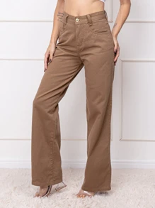 Calça Jeans Feminina Cintura Alta Pantalona JEANS  COLORIDOS