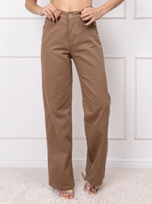 Calça Jeans Feminina Cintura Alta Pantalona JEANS  COLORIDOS