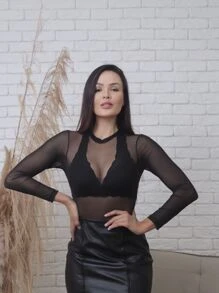 Women Bodysuits - Black - View 2