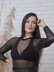 Women Bodysuits - Black - View 1