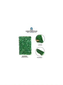 Muro Verde Follaje Artificial Sintético 60x40cm 50 Pzs - verde menta - Ver 2