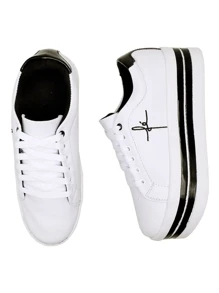 GuGi Women Wedge Sneakers - White - View 6