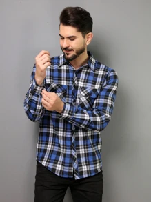 Men Shirts - 藍色 - 查看 4