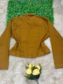 Women Denim Jackets & Coats - Óxido marrón - Ver 2