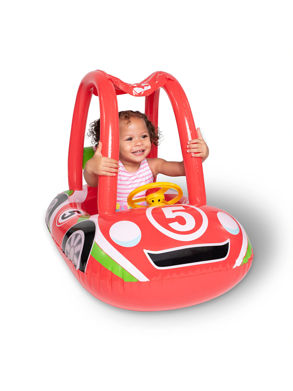 Sloosh Toddler Pool Float with Canopy, Car Shaped Toddler Floats for