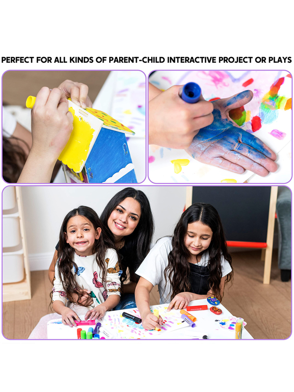 JOYIN 36PCS Assorted Washable Tempera Paint Sticks for Arts and Crafts