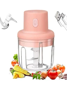 Mini Processador Triturador Sem Fio Elétrico 250ML De Alimentos Para Legumes Alho Gengibre - Multicolorido - Visão 4