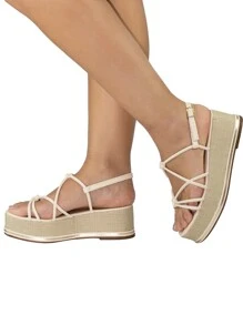 Lumiss Women Platforms & Wedge Sandals - Beige - View 2