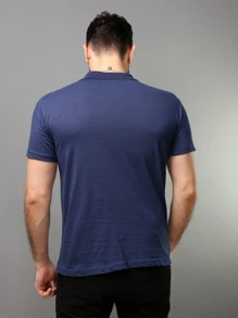 Men Polo Shirts - 藏蓝色 - 查看 2