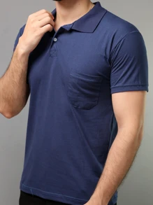 Men Polo Shirts - 藏蓝色 - 查看 5