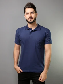 Men Polo Shirts - 藏蓝色 - 查看 3