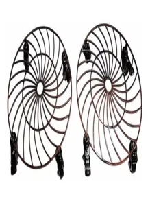 Juego De 2 Bases Para Maceta De Metal Con Ruedas - Negro - Ver 2