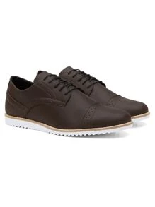 Sapato Social Masculino Couro Sintético Casual Amarrar