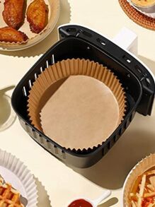 Kit 50 Un Forma de Papel Forro Air Fryer Descartável Antiaderente