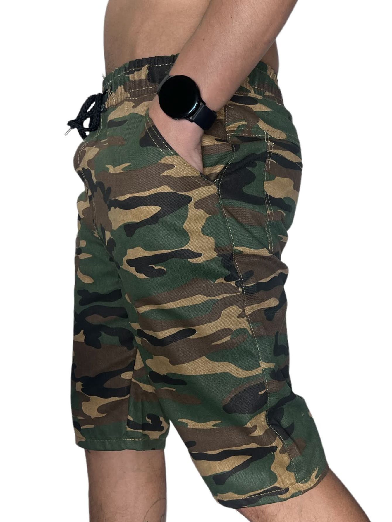 Triângulo das Bermudas Bermuda Camuflada Verde e Marrom Masculina Com