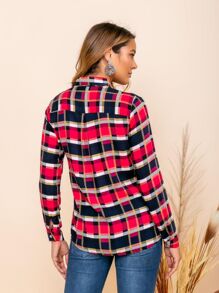 Camisa Xadrez Feminina Manga longa Viscose Quadriculada Festa Junina