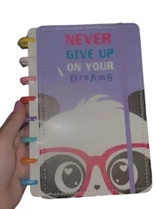 93- P6/M8/G10 Caderno Inteligente Grande diário CADERNO DE DISCO COM ELÁSTICO PARA PRENDER A CAPA - Roxo - Visão 4