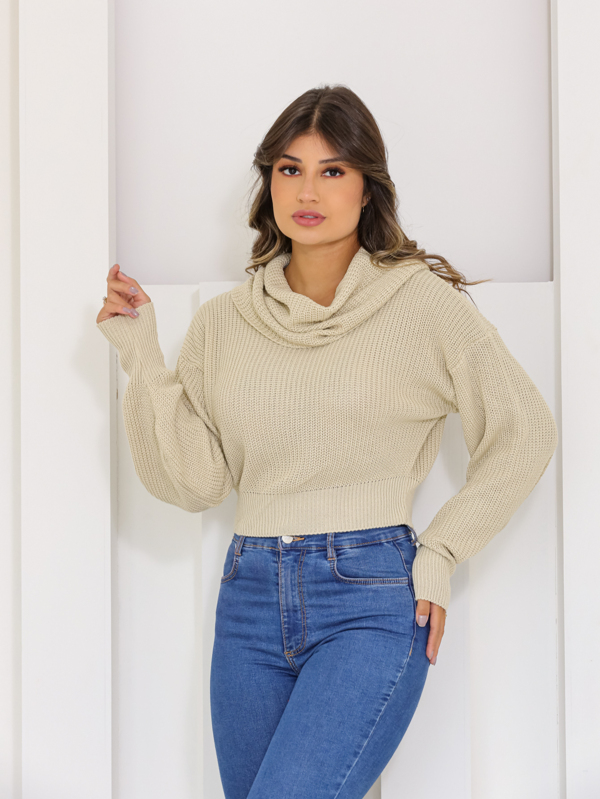 novo blusa trico moda lisa elasticidade gola alta manga longa 2023