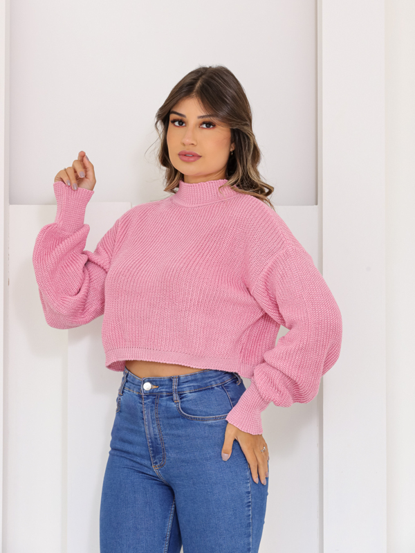 novo blusa trico modal  lisa  inverno feminina mangalong 2023