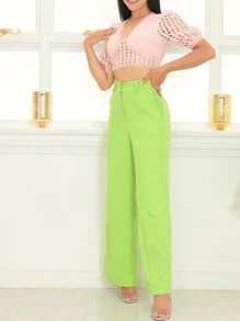 Women Pants - 青檸色 - 查看 4