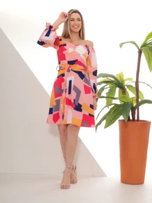 Women Dresses - Màu Hồng  San hô - Xem 4