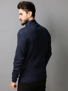 Men Cardigans - Blue - View 4