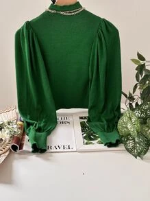 Women Sweaters - 綠色 - 查看 2