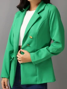 Women Blazers - Green - View 3