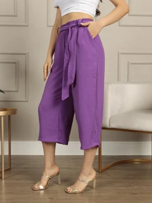 Women Pants - 紫色 - 查看 4