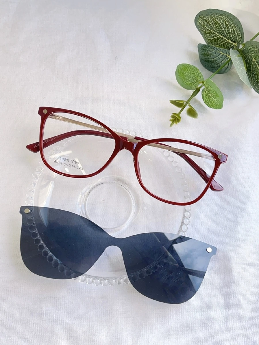 Fashion Glasses - Burgundy - View 1