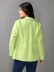 Women Blazers - Lime Green - View 2