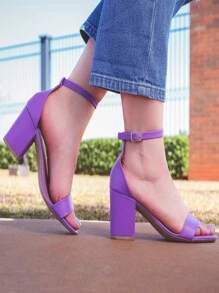 ZATURE STORES Women Heeled Sandals - Purple - View 2