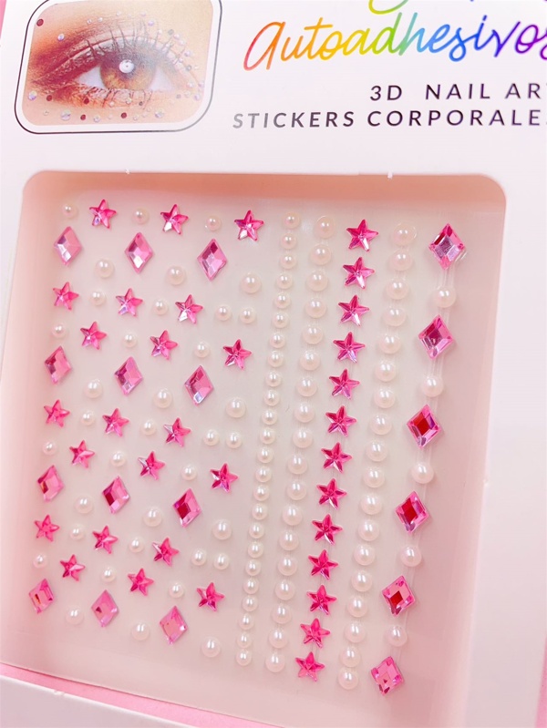 1 peças de adesivos de tatuagem de rosto de strass